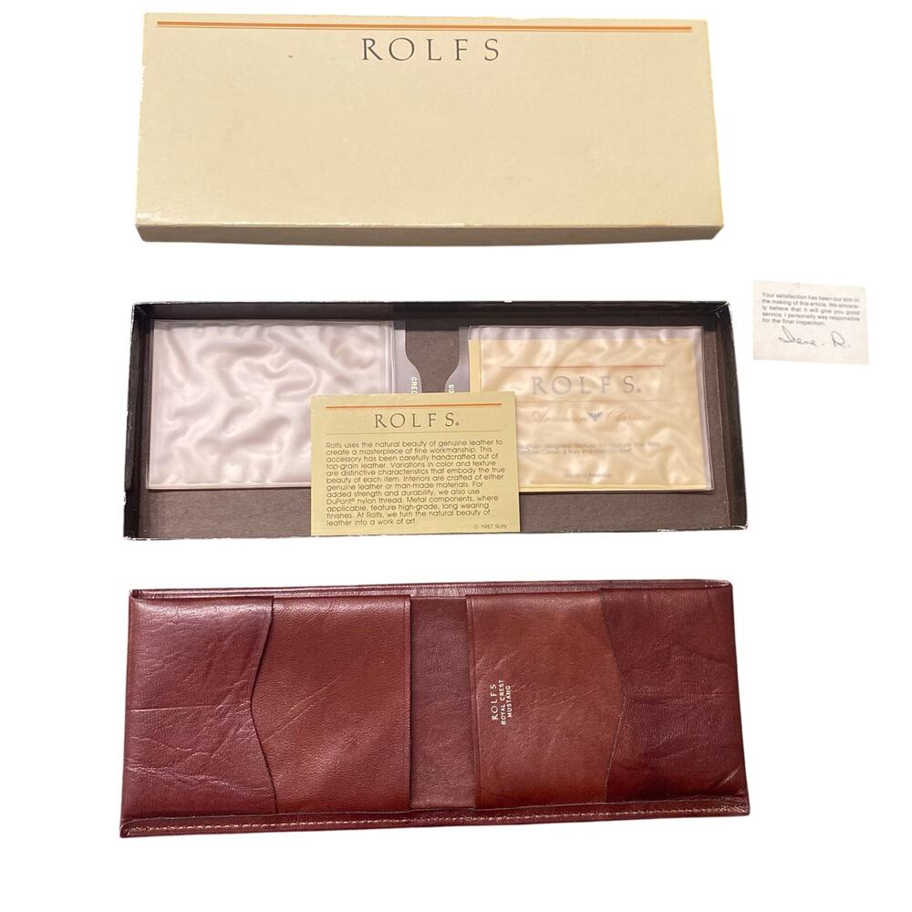 NOS Vintage Rolfs Royal Crest Mustang Leather Secretary Wallet With Box